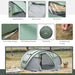 Campingzelt für 4-5 Personen Dunkelgrün + Grau, 263,5x220x123cm