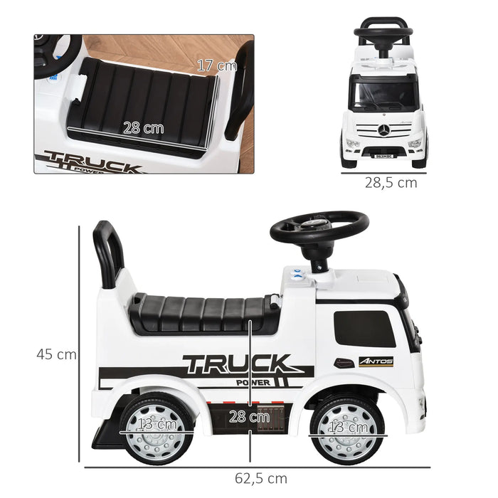 Licencié le véhicule à glissière par Mercedes Antos Truck Style avec léger, 62.5x28.5x45cm