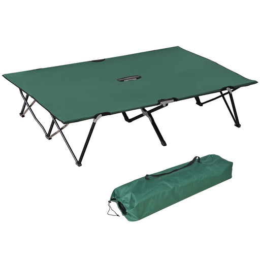 Campingbett Klappbar für 2 Personen Feldbett mit Tragetasche bis 136kg Grün, 193x125x40cm