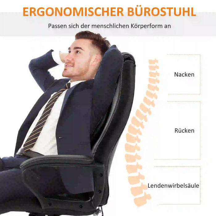 Bürostuhl mit Massage höhenverstellbar ergonomisch Schwarz, 66x78x112-120cm