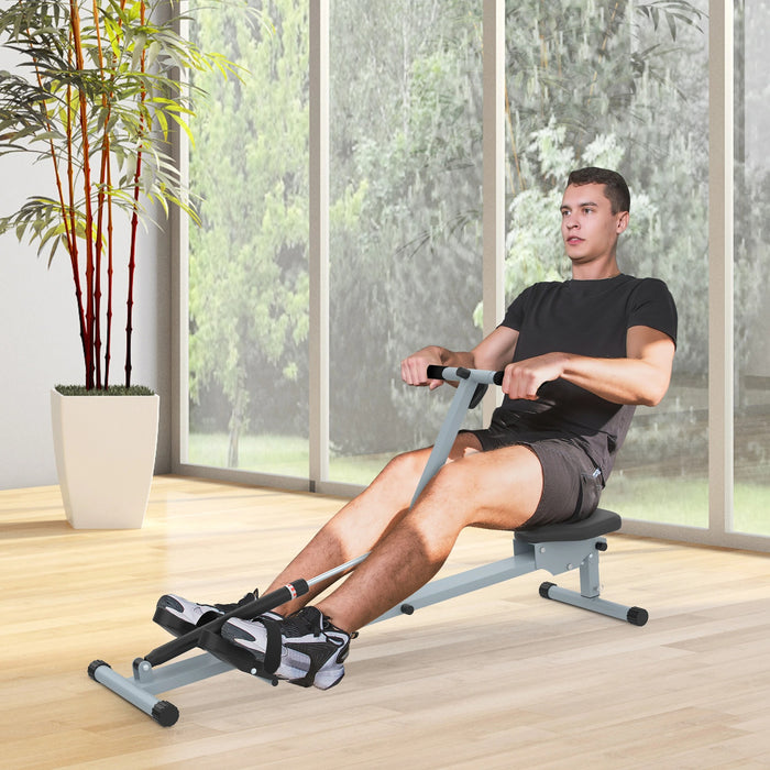 Dispositif d'aviron avec LCD Fitness Device Trainer Home, Steel + PVC, Gray, 130x47.5x67cm