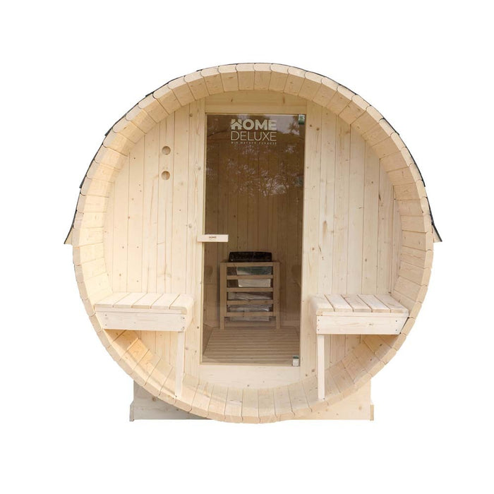 Sauna en plein air sauna aquila deluxe l- 195 x 220 cm pour 4 personnes - sauna avec four 8 kW