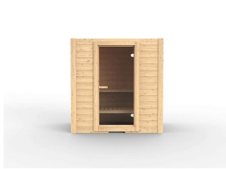 Sauna en bois massif sauna bs moyen - 194.5x156x204cm, 2-3 personnes - sauna en salle avec four