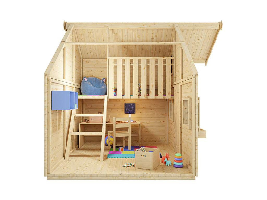 Spielhaus Children's Play House 'Night' Races naturelles, y compris la véranda, 260x253x235cm (bxtxh)