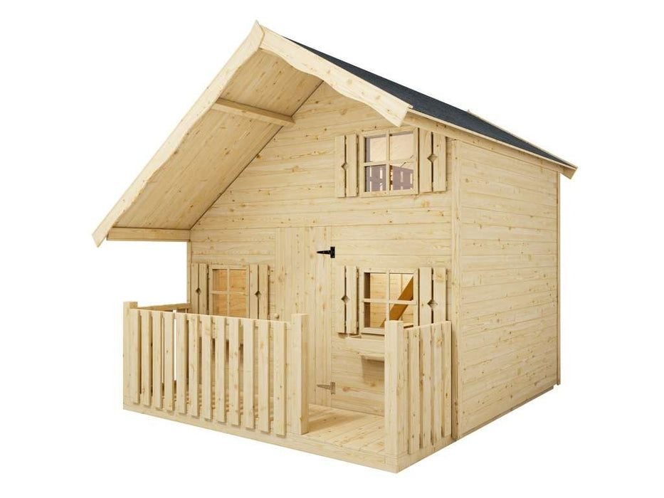 Spielhaus Children's Play House 'Night' Races naturelles, y compris la véranda, 260x253x235cm (bxtxh)