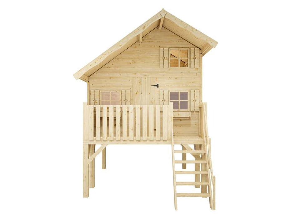 Playhouse, Play Tower, Stelzenhaus 'Night XL' Race naturelle, y compris la véranda et les échasses, 260x253x354cm (bxtxh)