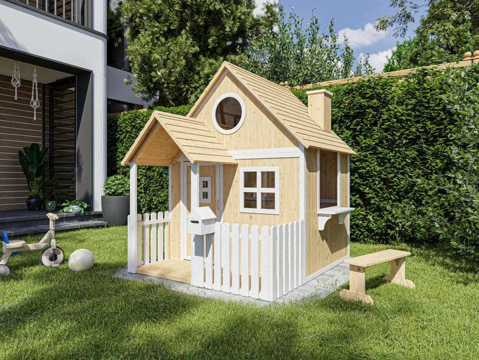 Spielhaus Children's Play House 'Rainbow' Weiss / Natur, 163x180x195cm (bxtxh)