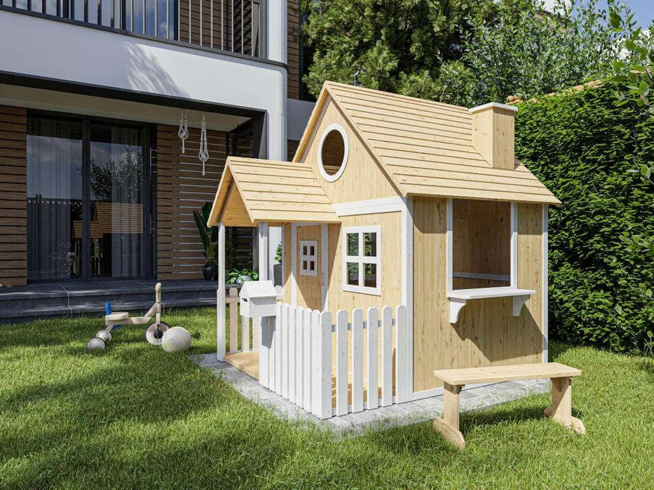 Spielhaus Children's Play House 'Rainbow' Weiss / Natur, 163x180x195cm (bxtxh)