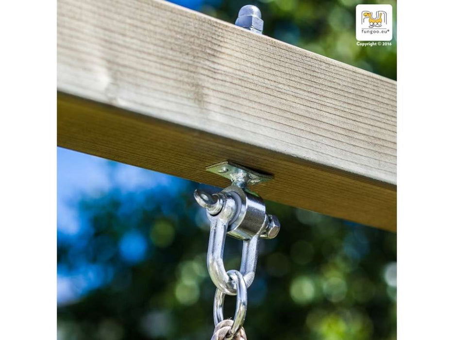 Palafitta 'SATURN' impregnata a pressione incl. scivolo giallo, 558x301x280 cm (LxPxA)