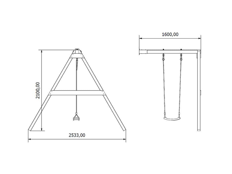 Stelzenhaus 'TREE' mit Sandkasten, Einzelschaukel & Rutsche Blau, 316x237x298cm (BxTxH)
