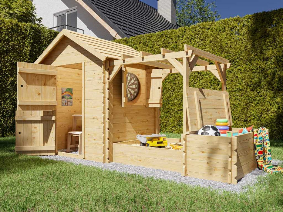 Spielhaus Children's Play House 'Fly', y compris Sandpit et Pergola, 290x116x163cm (BXTXH)