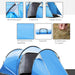 Campingzelt Wurfzelt für 2-3 Personen mit Vorraum wasserdicht Hellblau, 426x206x154cm