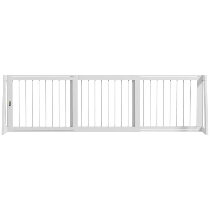 Dog shut-off grille free-standing white, 71-190x38.5x56cm