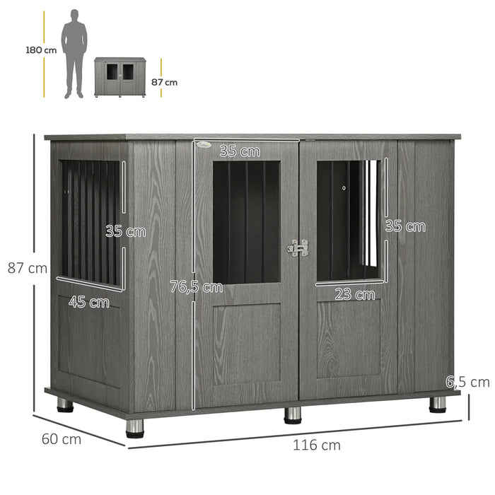 Hundekäfig Hundebox mit Verriegelung, 116x60x87cm