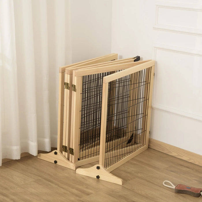 Calandre de la calandre de la calandre pour chiens en bois de pin pine nature pliable, 432x36x70cm