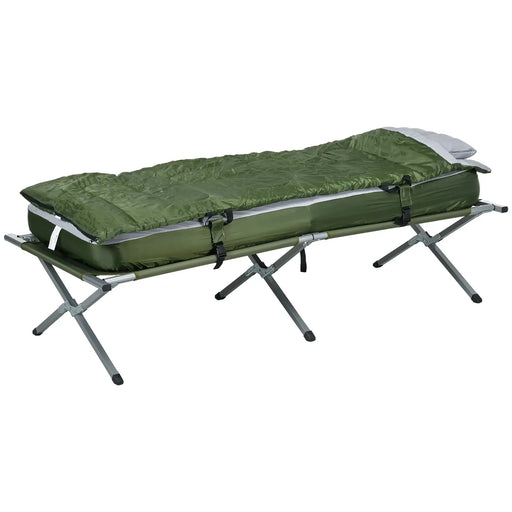 Campingbett Feldbett 5-teiliges-Set inkl. Transporttasche Grün, 193x86x43/63cm