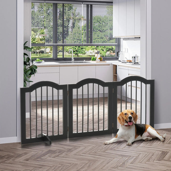 Grilles circulaires pour chiens Protection de porte en 3 parties Black Black, 154,5x61cm