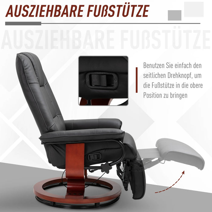 Détendez la télévision en fauteuil télévisé fauteuil couché synthétique en cuir synthétique 360 ​​° chaise pivotante.