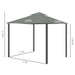 Gartenpavillon Pavillon 2,96x2,96m Gartenzelt mit Doppeldach Festzelt Partyzelt mit 4x Seitenteile Moskitonetz wetterfest Aluminium Polyester Dunkelgrau