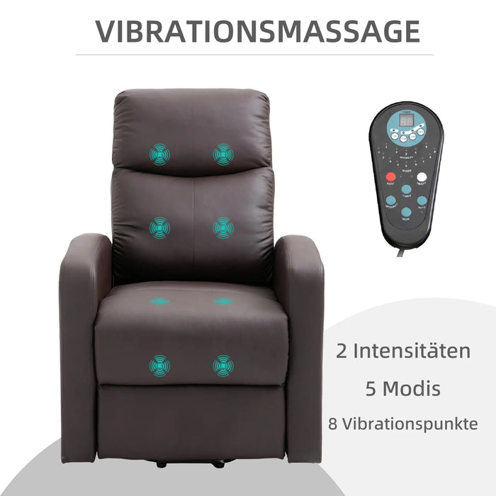 Massaggi sedia con stand -up Aid Relaxation Plashair tra cui Remote Control Brown scuro, 82x96x107 cm