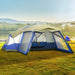 Camping Zelt 6-8 Personen Familienzelt mit Vorraum Glasfaser Blau, 518x487x237cm