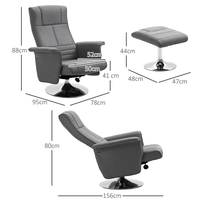 Massage chair, with Ottoman, 8 vibration heads, inclination function, 78x95x88cm