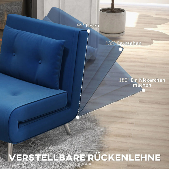 Détendez le fauteuil à Skiere Dignity Chaise de lecture de chaise de lecture comprenant un oreiller bleu, 63x73x81cm