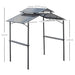 Grillpavillon mit Flammschutzdach BBQ-Pavillon mit 2 Ablagen Stahl PC Schwarz+Braun, 2,5x1,5m