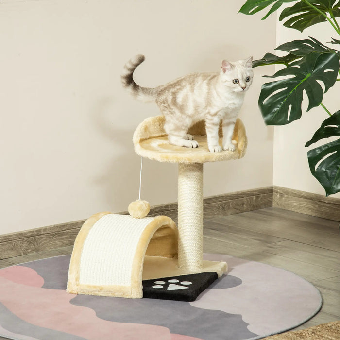 Scratching Post avec des balles de jeu sisalsil Polaires à gratter beige 35.5x37x46cm