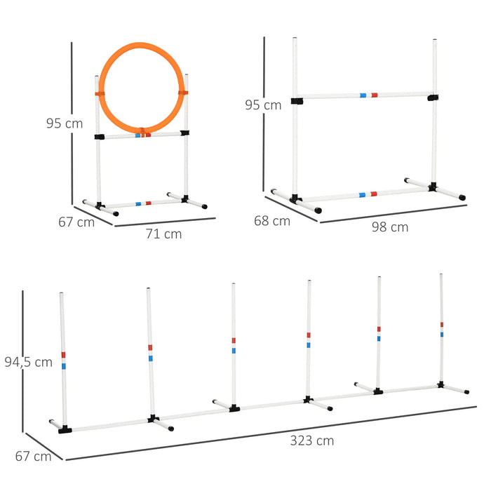 Hunde-Agility-Set Training für Haustiere Hundetrainigsset, 323x67x94,5cm