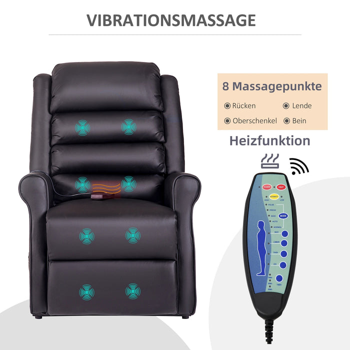 Massaggi sedia con stand -up Aid Relaxation Plashair tra cui Remote Control Brown scuro, 82x96x107 cm