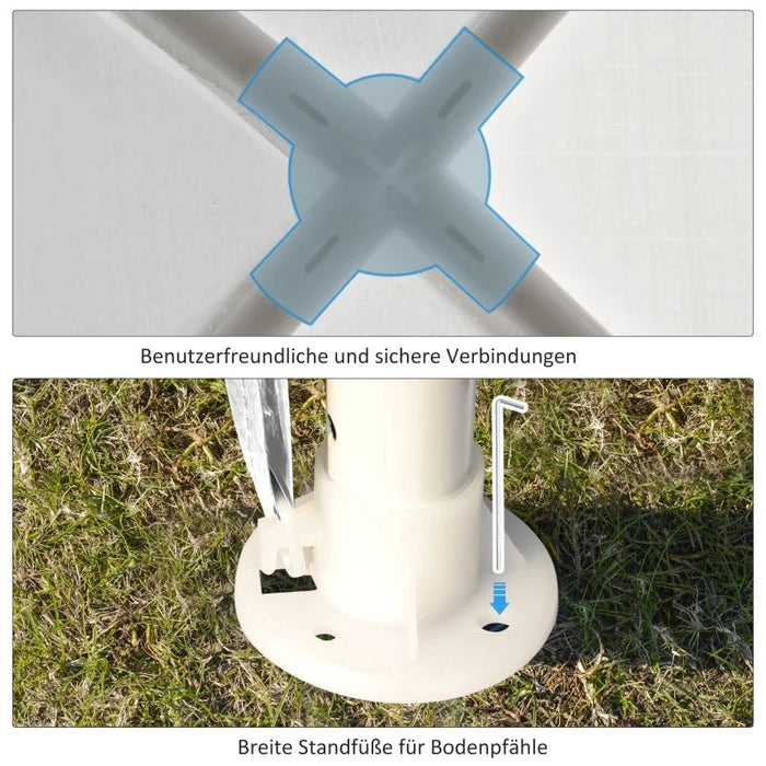 Gartenpavillon Partyzelt Pavillon Gartenzelt Festzelt Zelt Klicksystem 90 g/m² PE-Plane Stahl Weiß 2,7x2,7m