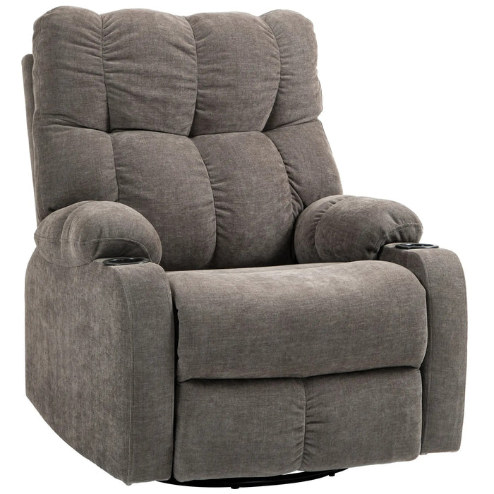 Détendez le fauteuil avec support du pied couché fauteuil rotable jusqu'à 150 kg brun clair, 88x96x108cm