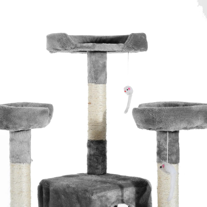 Scratching Post avec cavité de chat, xxl Cat Tree Grey Grey 49x49x173cm