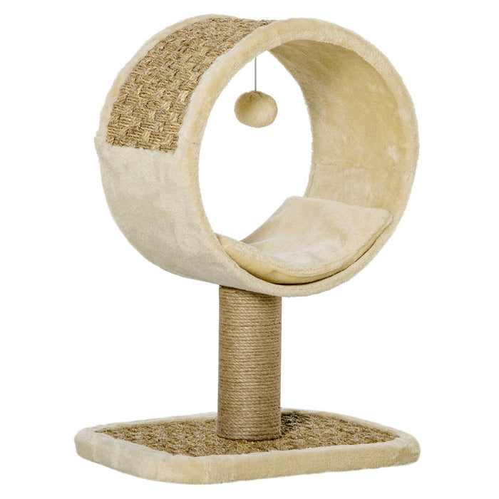 Cat Scratching Post pour un seul chat, kaki + brun clair, 40x30x56cm