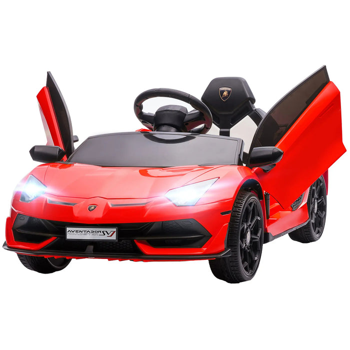 Electro children's car, licensed Lamborghini Aventador, wing doors, music, horn, for 3-5 years, red