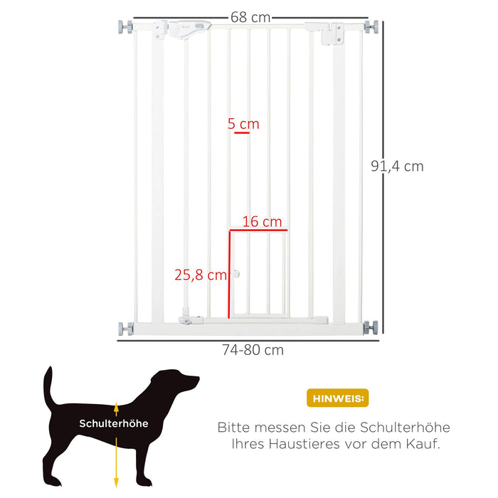 Calandre de porte avec rabat sans forage blanc, 74-80 cm