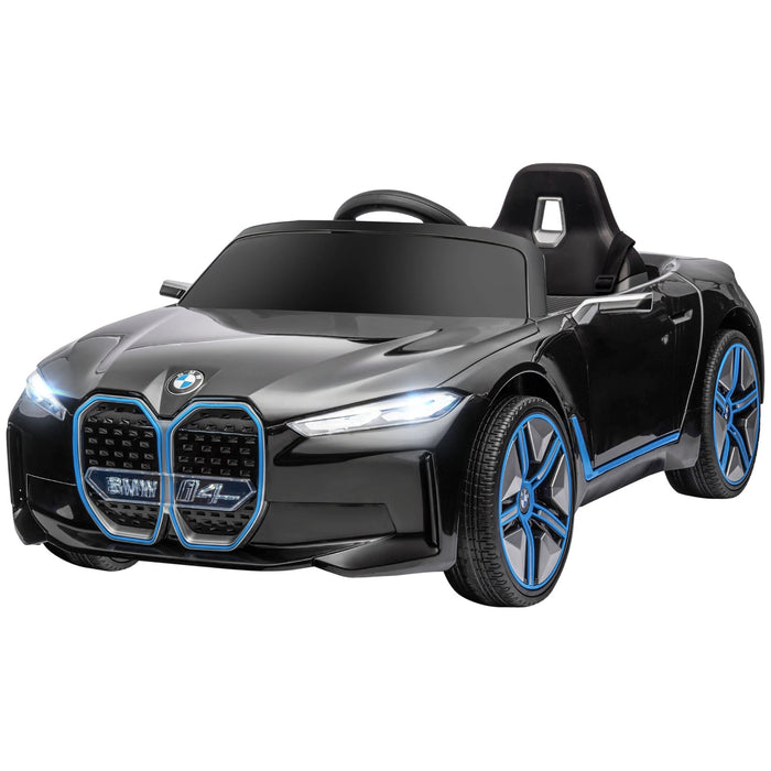 Voiture pour enfants, batterie rechargeable, 3-5 km / h, avec télécommande, joueur multimédia, noir