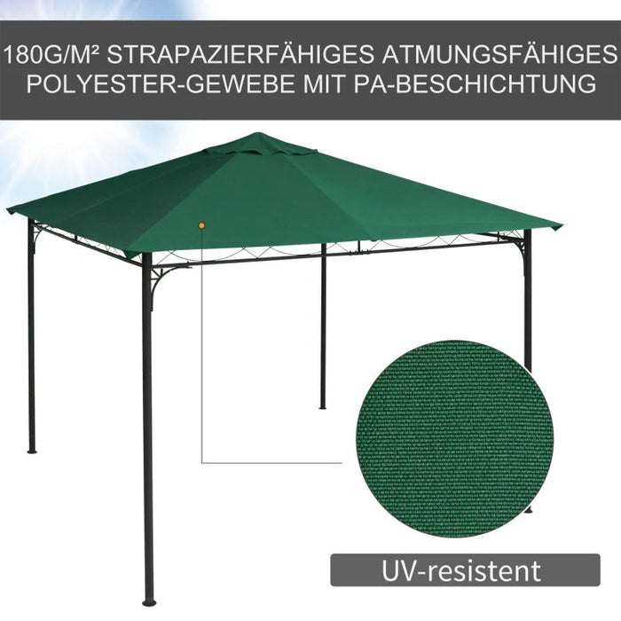 Ersatzdach für Gartenpavillon, 8 Wasserabflusslöcher, einfache Montage, Polyester, grün, 2,98x2,95m