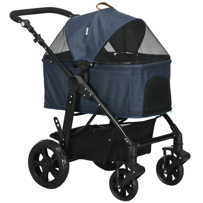 Voiture pliable buggy chien voiture bleu foncé, 99x62x106cm