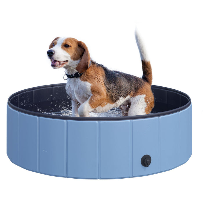 Hundebadewanne faltbar Hundepool Wasserbecken Blau, Ø100xH30cm