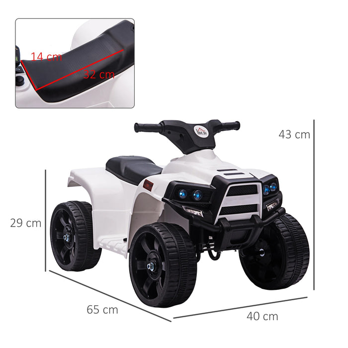 Mini Elektro -Quad ATV pendant 18 à 36 mois - avec 2 phares - PP en acier noir + blanc 65x40x43cm