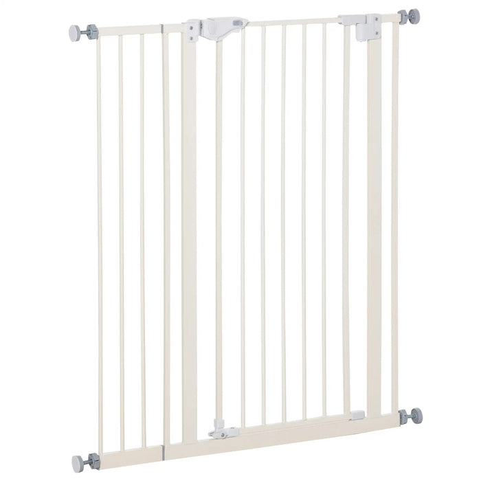 Grilles circulaires pour chiens verrouillez automatiquement sans forage blanc, 97,5x104.1cm