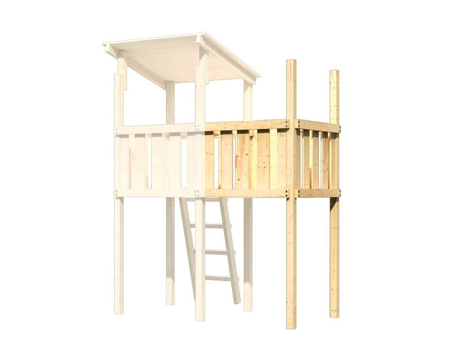 Stelzenhaus Set `` Paix '' Slide Natural Bleu, Swing and Clambing Frame, 415x264x291cm (BXTXH)