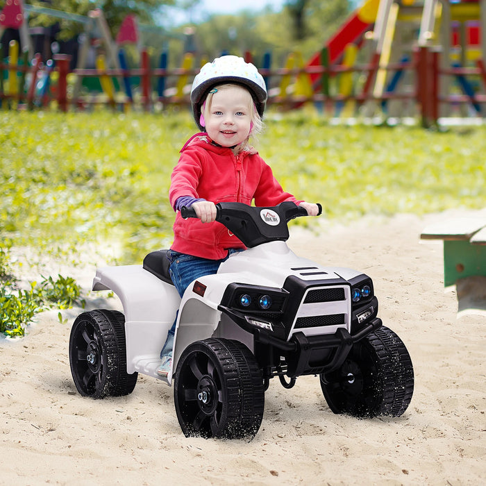 Mini Elektro -Quad ATV pendant 18 à 36 mois - avec 2 phares - PP en acier noir + blanc 65x40x43cm