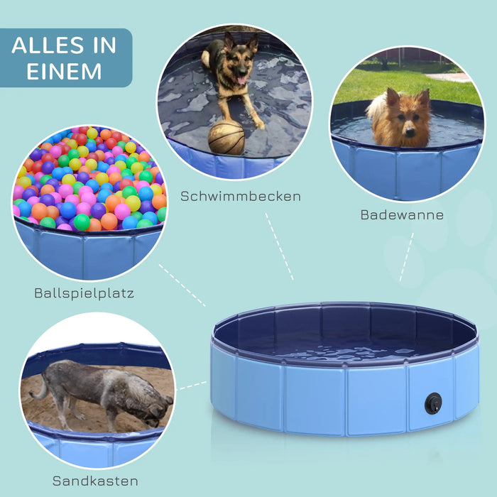 Hundebadewanne Swimmingpool Schwimmbecken Blau, Ø80xH20cm