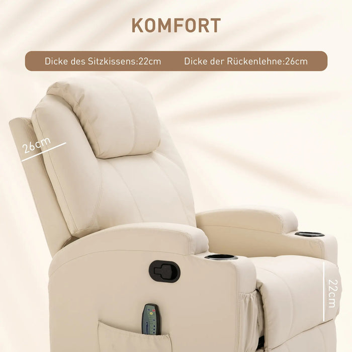 Chaise de massage électrique relaxant fauteuil 5 modes de massage Fonction de mensonge 84x92x109cm