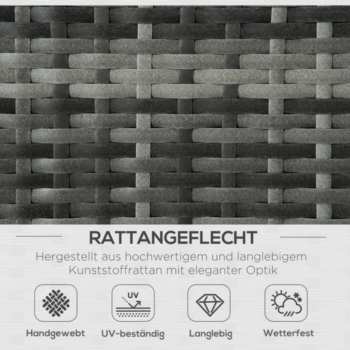 Poly Rattan Lounge Set Loungegruppe mit Sonnendach Faltdach Sitzgruppe Sonneninsel inkl. Kissen und Beistelltisch Gartenmöbel Outdoor Grau