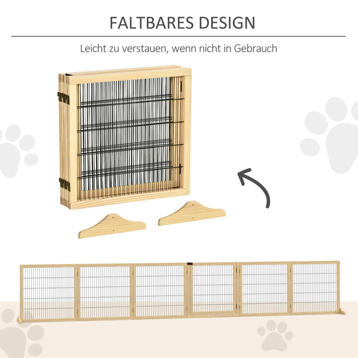 Calandre de la calandre de la calandre pour chiens en bois de pin pine nature pliable, 432x36x70cm