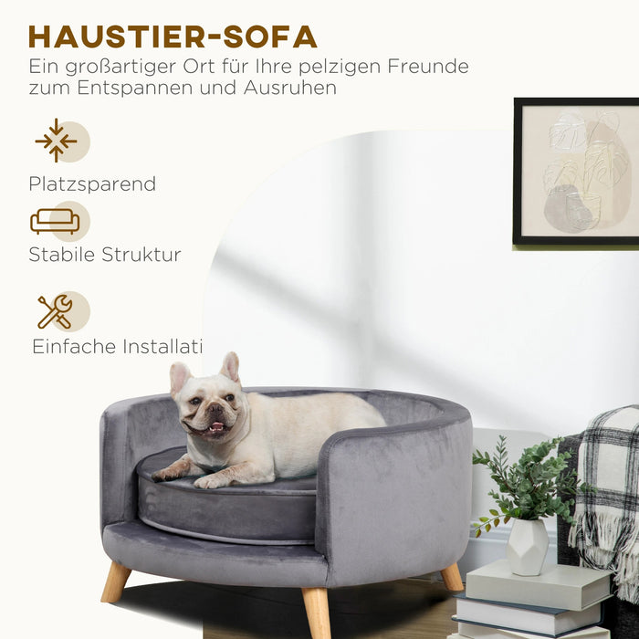 Dog soft seat cushion removable cover gray, 68x68x35cm